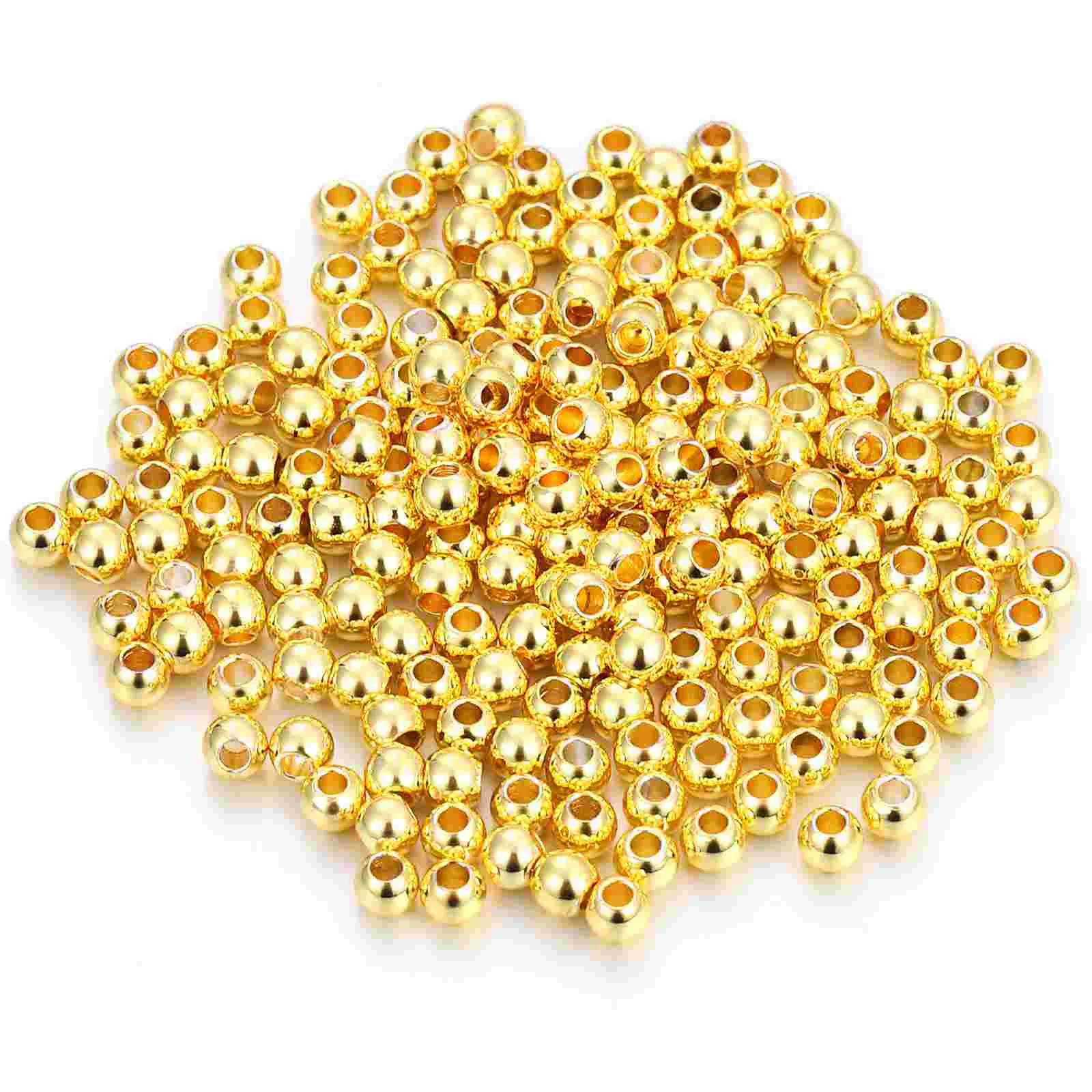 

Hand Beaded Beads For Bracelets Necklace Jewelry Making Metal Small Round Seamless Spacer Supplies