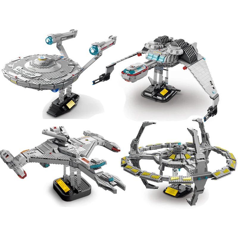 MOC Space Travel Stars Treks Enterprised Cruiser Spacecraft Spaceship Building Blocks Bricks Accessories Toys For Children Gifts