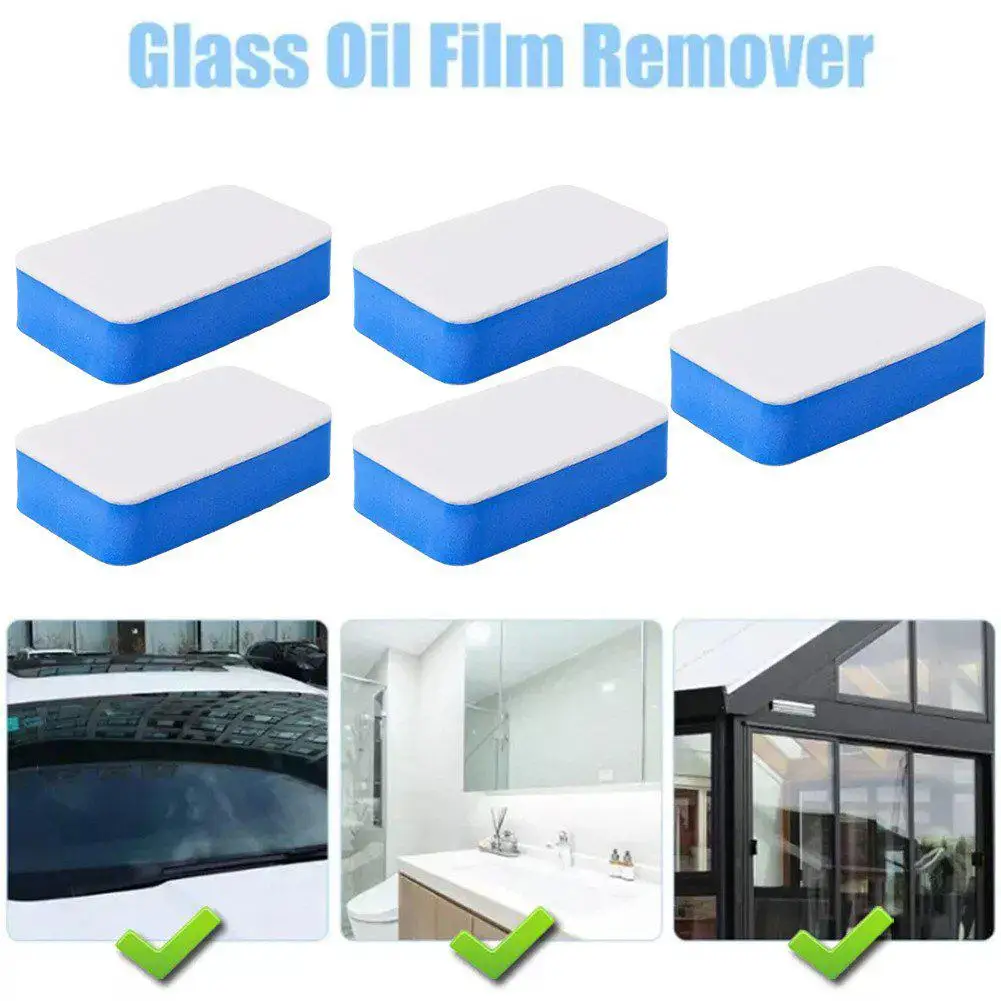 

5 шт., губка для чистки масляной пленки автомобиля, полировальные губки для стеклоочистителя, щетка для лобового стекла автомобиля, шерстяная фетровая щетка, инструмент для удаления масла