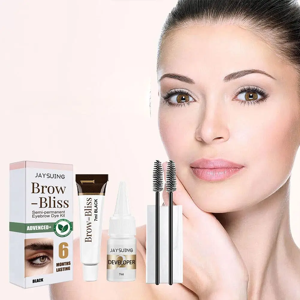 Wimpern Augenbrauen Farbstoff Toner Kit wasserdicht Anti-Schweiß dauerhafte Make-up 3d semi-permanente Augenbrauen färben Wimpern Werkzeug Enhancer Auge z5a4