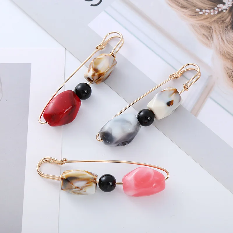 5pcs/lot New Brooches Acrylic Beads Lady Brooches Jewelry Gifts Colorful Pin Brooch Accessories Top-rated Br19001 02