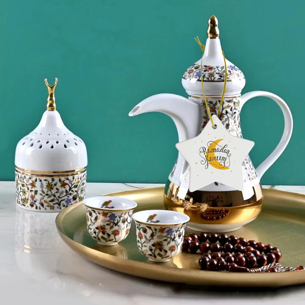 1 قطعة زخرفة أكريليك على شكل نجمة رمضان، ديكور رمضان، زينة عيد مبارك، هدية رمضان كريم #2