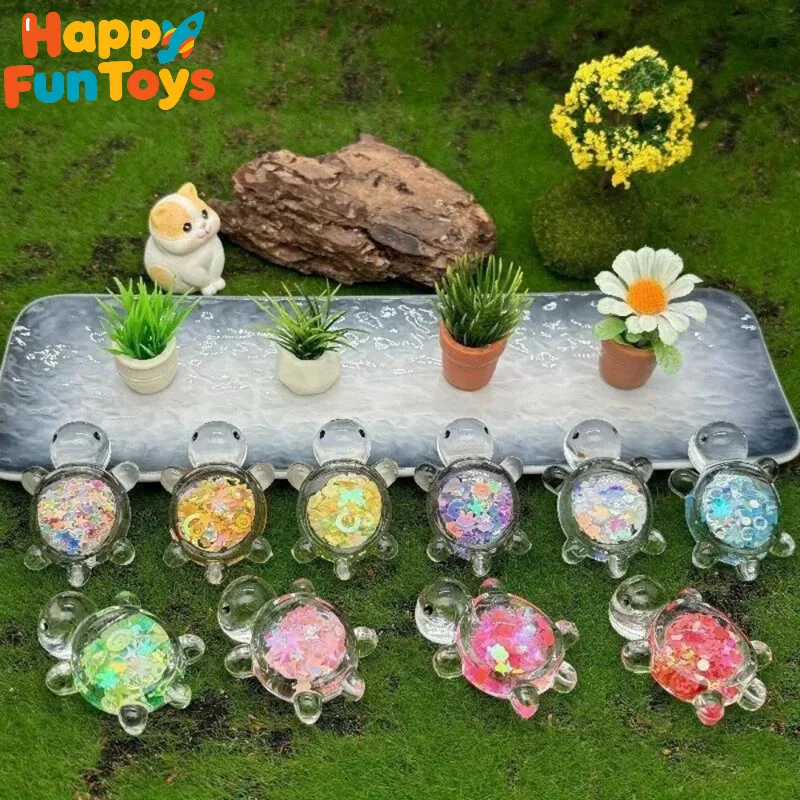 10pcs Mini Turtle Glow in The Dark Resin Turtle Figurines Vibrant Colorful Turtle Decor Miniature Ornaments Decorations