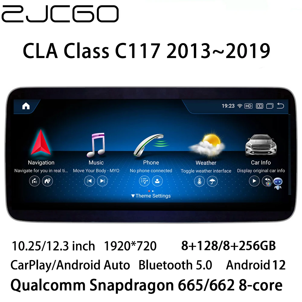 

Автомобильный мультимедийный плеер ZJCGO, стерео, GPS, радио, навигация, Android, 12 дюймов, экран для Mercedes Benz CLA Class C117 CLA180 CLA200 CLA220