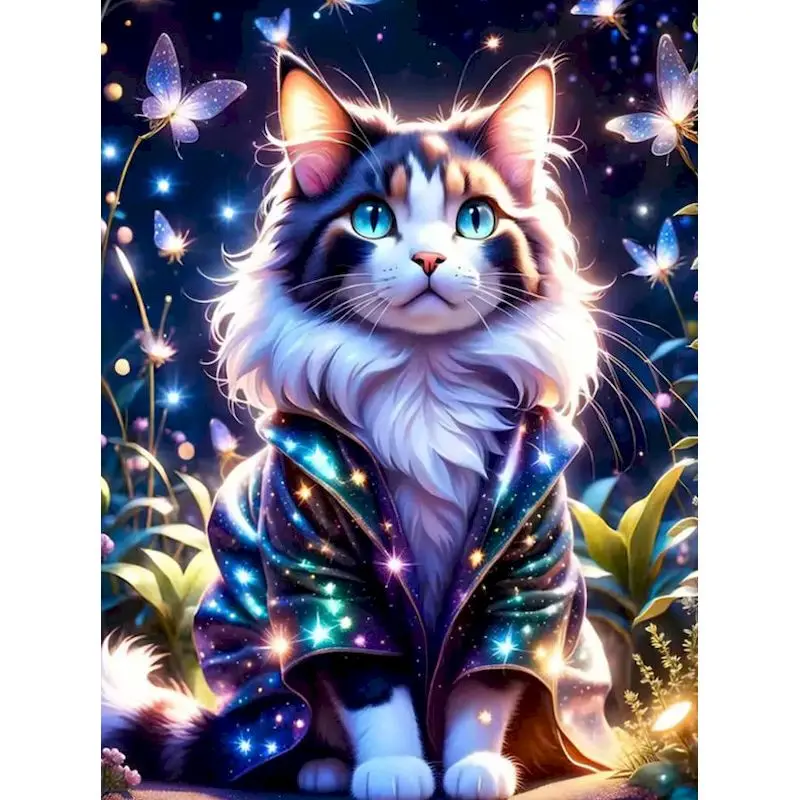 

GATYZTORY Butterfly Cat Paint By Numbers Handpainted Picture On Numbers Landscape Paint for Painting On canvas Artwork