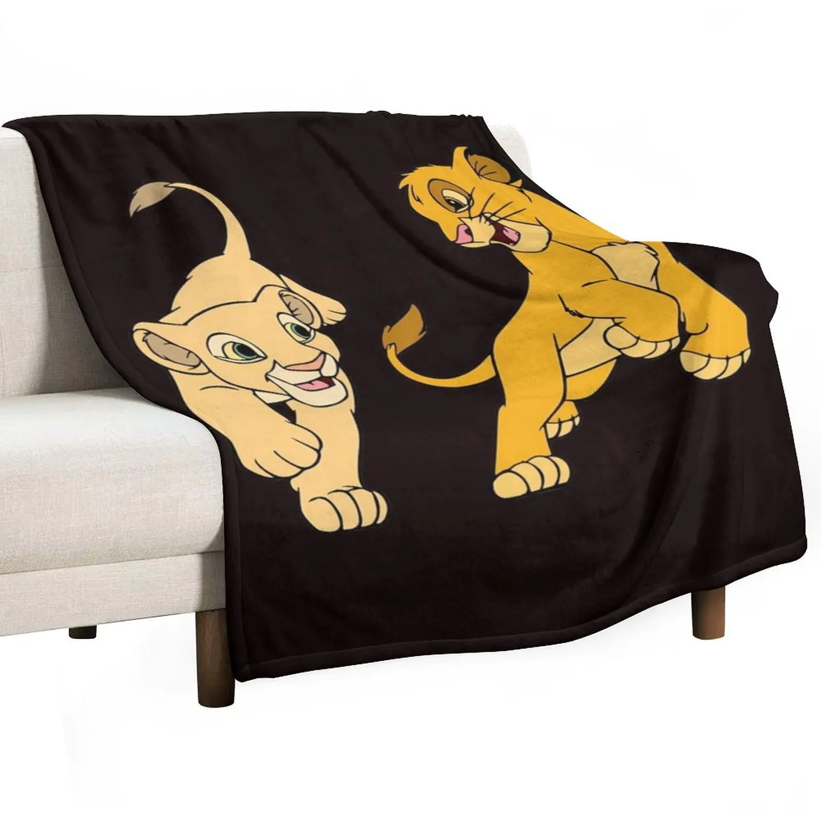 

Simba and Nala Cartoon Throw Blanket for winter Giant Sofa Hairys Hairy Blankets