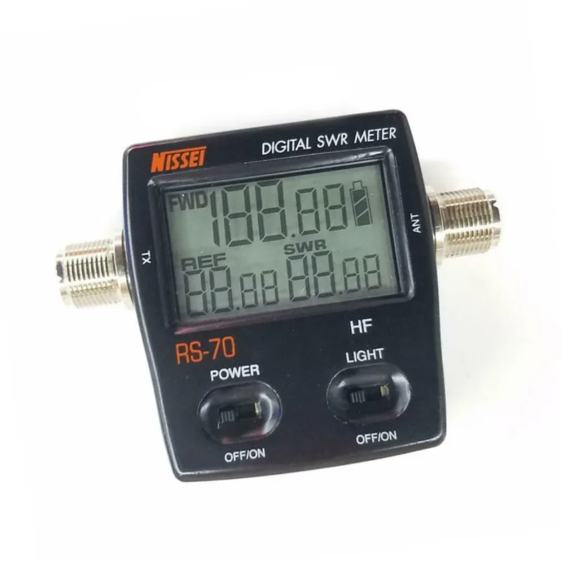 Original NISSEI RS-70 SWR Power Meter Counter 1.6-60MHz 200W M Type Connector RS70 Digital Watt Meter for Two Way Walkie Talkie