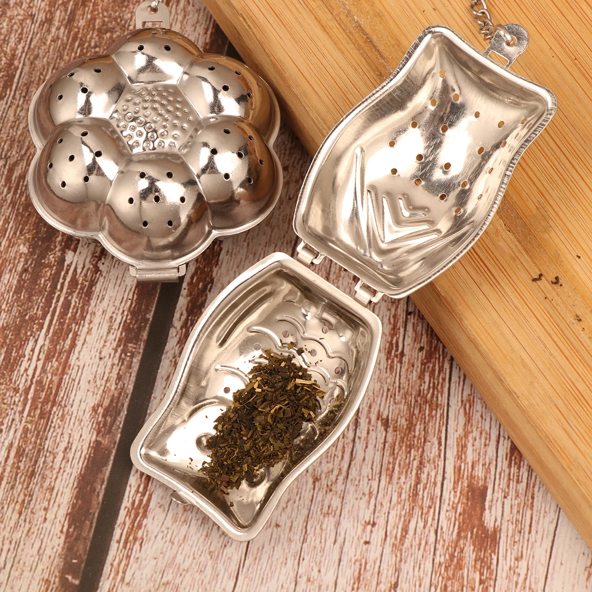 

2pcs Fine Mesh Loose Heart Shaped Filter Strainer Filter Infuser Stainless Steel Tea Infuser Reusable For Tea