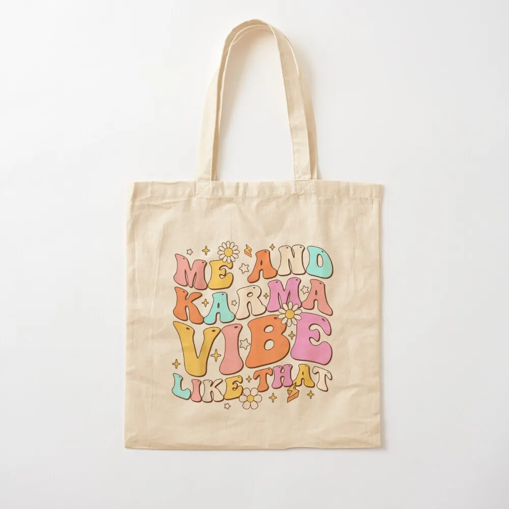 

Me And Karma Vibe Like That Groovy Lover Funny Hippie Boho Tote Bag Shopper handbag Handbags Canvas Tote Bag