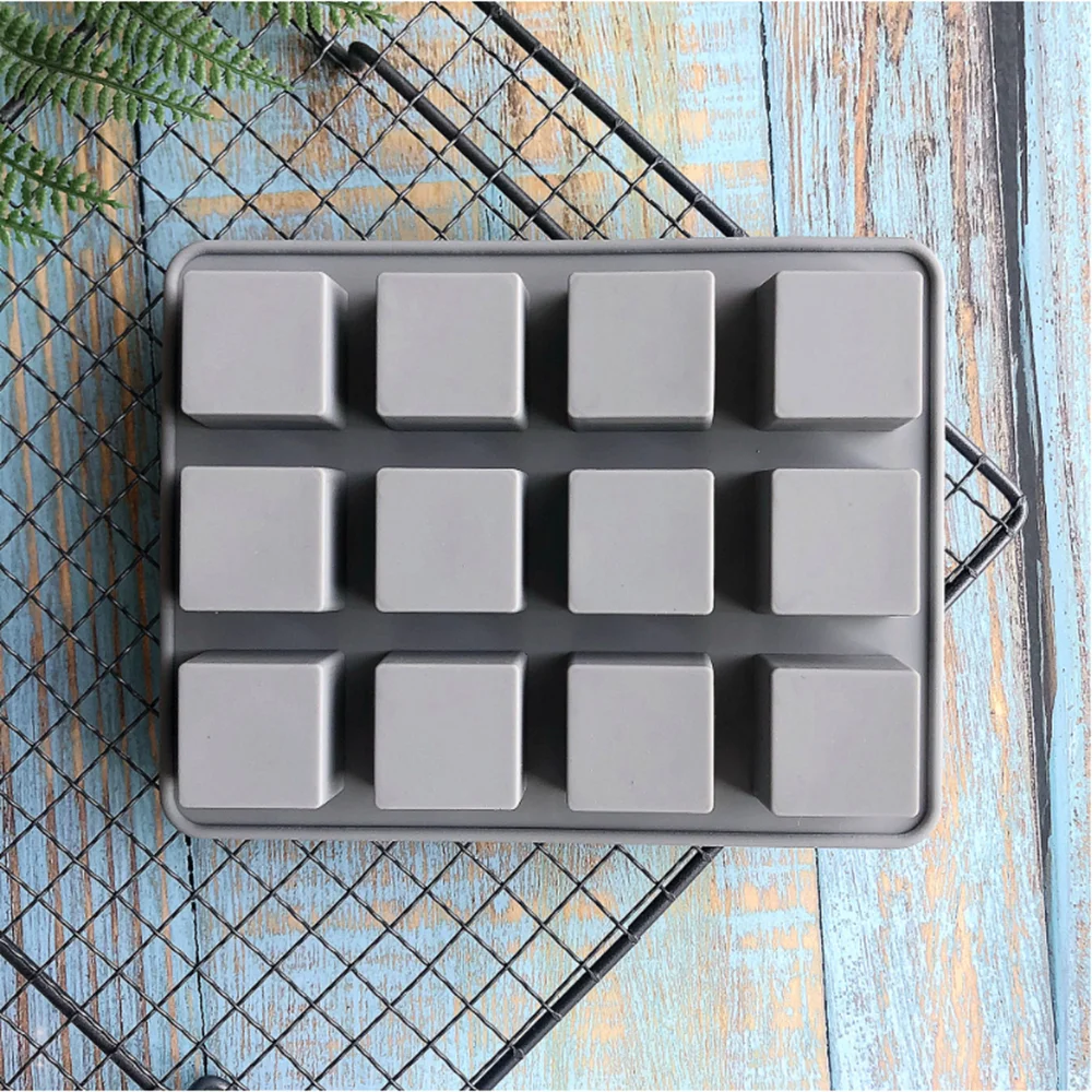 3*4 Uniform Square Silicone Mold Epoxy DIY Cake Baking Decoration Pudding Jelly Chocolate Mold 12 with Square Silicone Mold