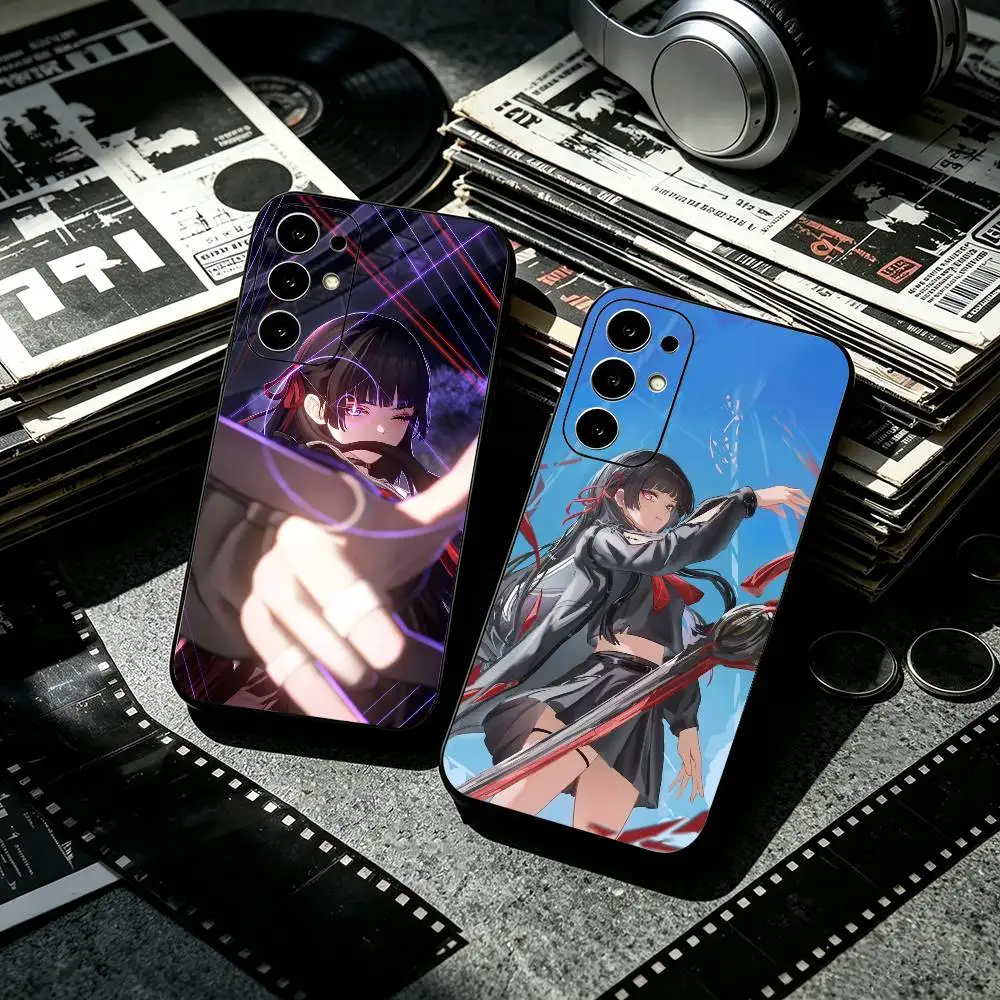 Game Chisaki Wuthering Waves  Anti-drop Soft Silicone Case for Samsung S26 S24 S23 S22 S21 Ultra Plus FE Lite Black