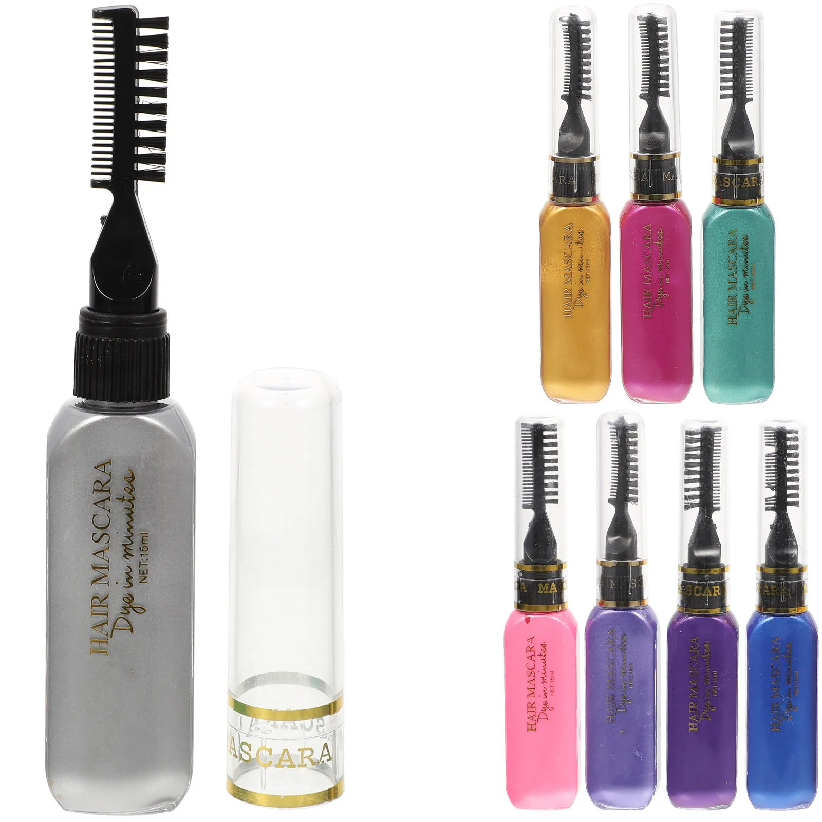 

Набор из 8 одноразовых расчесок для временного окрашивания волос: безопасное, быстрое, без пятен, легко смываемое, одноразовое применение