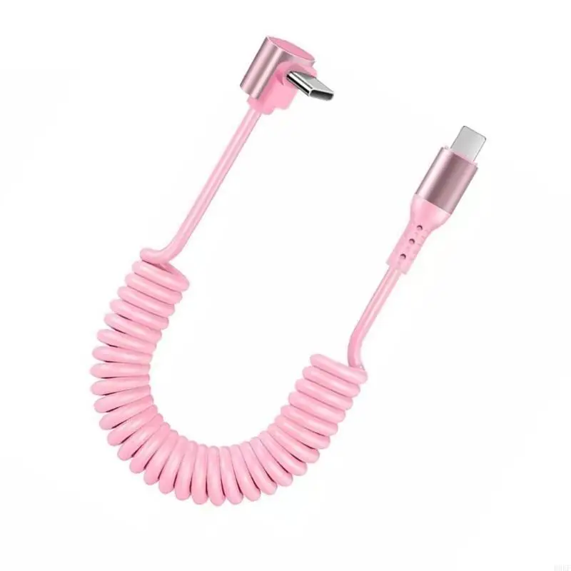 B0KF Coiled USB Kabel Kabel Kabel Dane Extenblebleble 150 PD100W
