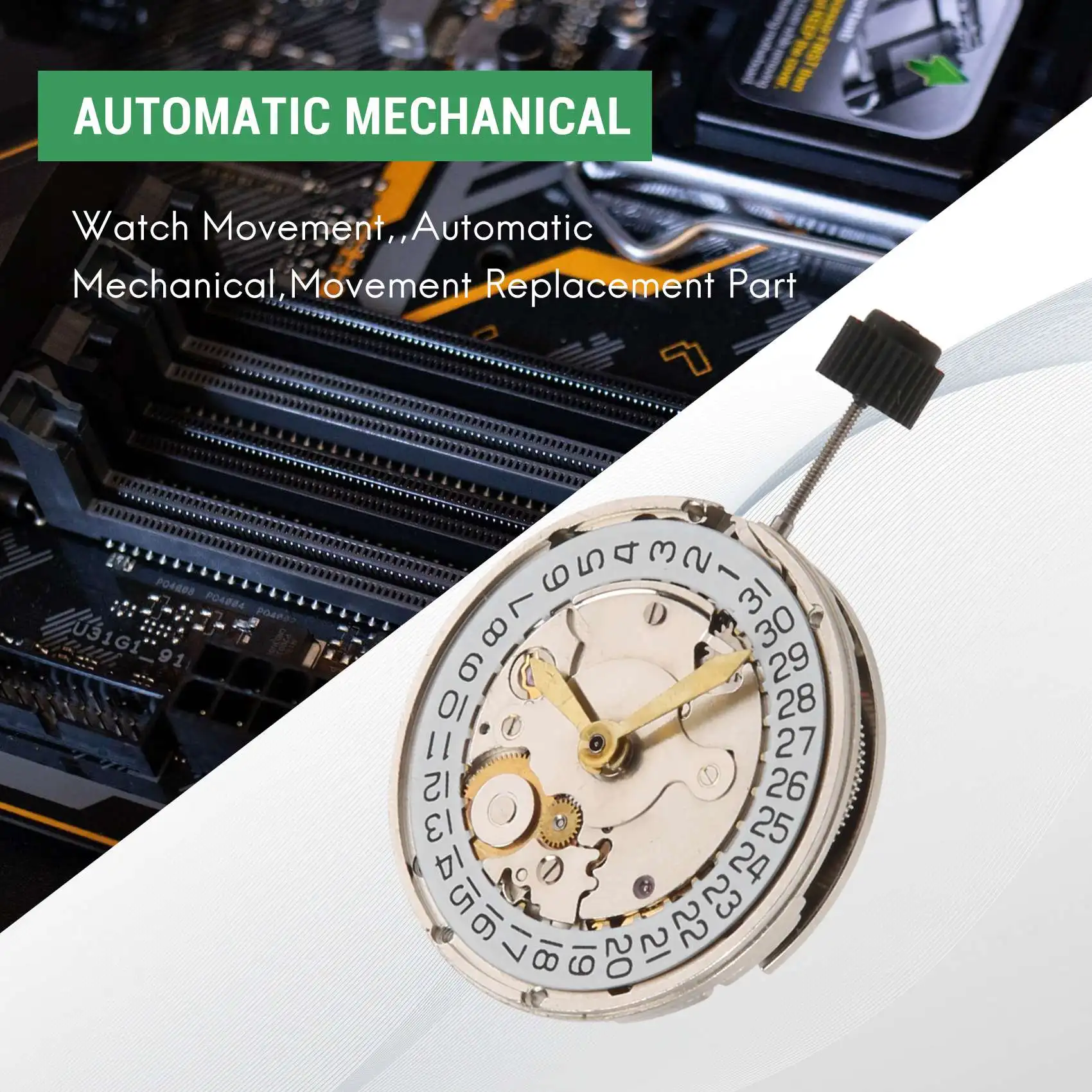 Shop Now Direct Replacement Shanghai 2824 Movement Date Automatic Mechanical Movement Mens Watch