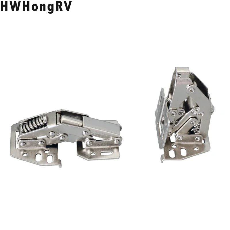 1 pair RV cabinet door hinge 90 degree spring concealed hinge bridge self-lifting self-closing hinge