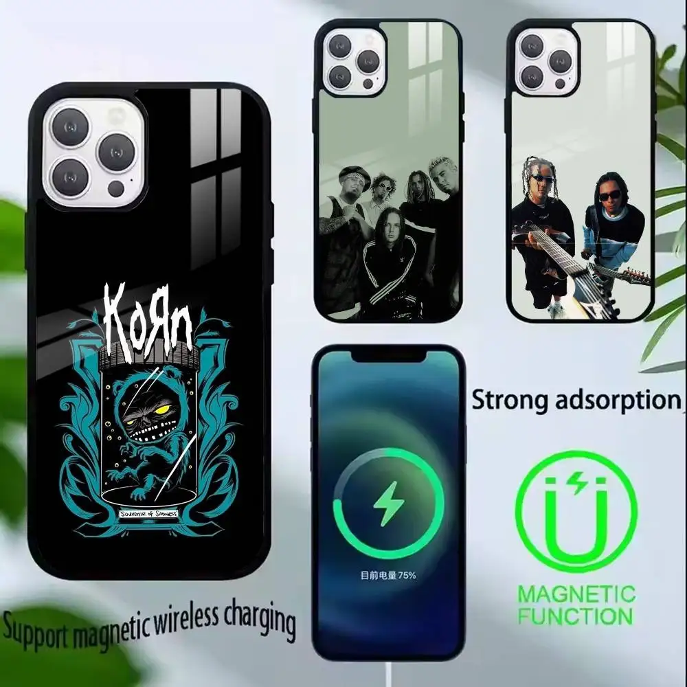 

RockS Band K-Korn Phone Case For iPhone17,16,15,14,13,12,11 Plus,Pro Supports Magnetic Wireless Charging