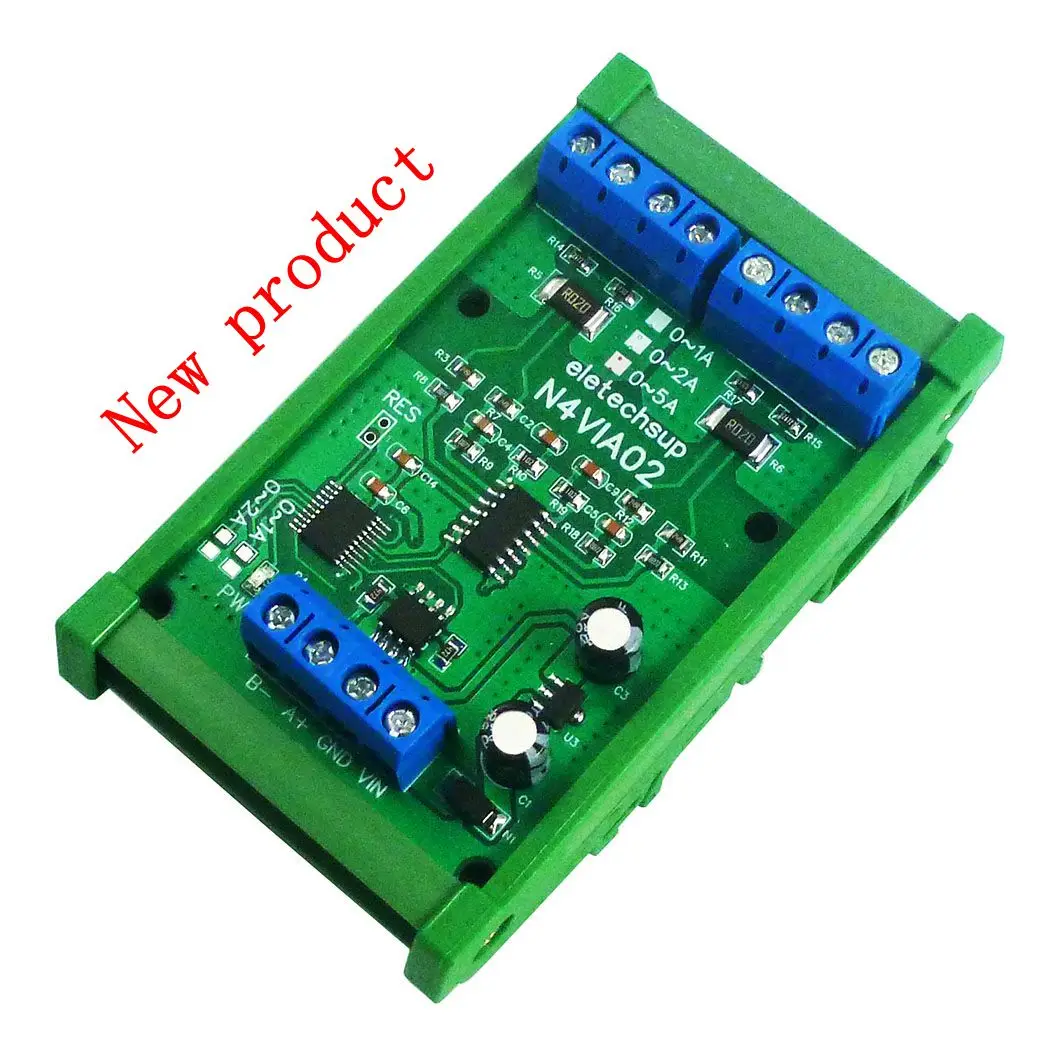 N4VIA02 3-in-1 RS485 Modbus RTU Current Voltage Meter Module 0-30V 1A/2A/5A for PLC Smart Home Industrial Power Monitoring