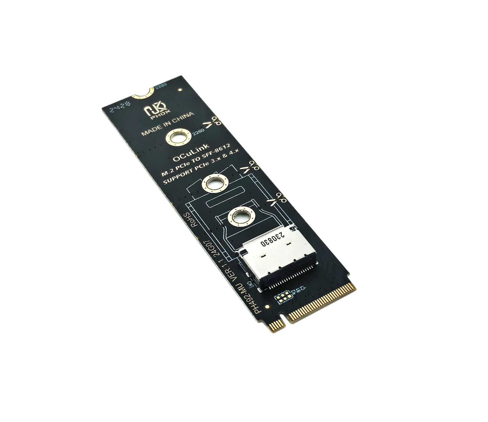 

High-Speed M.2 PCIE NVME to SFF-8612 (U.2) Enterprise Storage and Server Dual Port Adapter