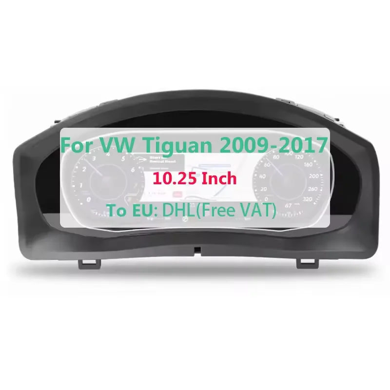 

10.25 "LCD Speedometer Panel Virtual Cockpit Digital Dashboard for Tiguan 2009-2017 Interior Modification Kit
