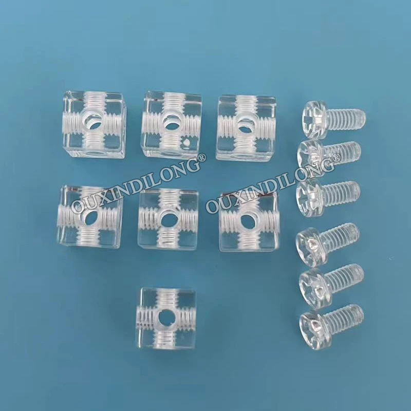

Brand New 200PCS Transparent Acrylic Corner Braces Right Angle Block Cubes Joint Brackets+Screws