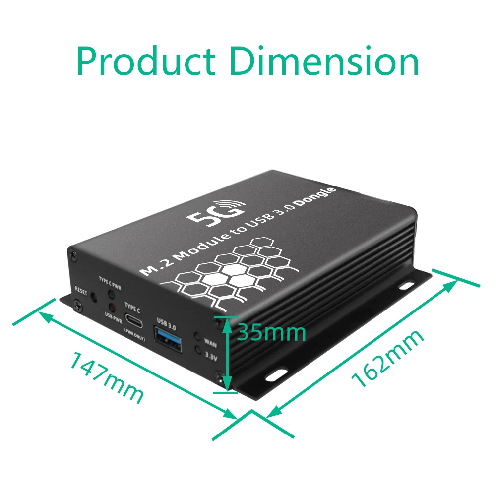 NGFF(M.2) 4G/5G Module to USB 3.0 Adapter with auxiliary power and Cooler Fan Supports  the following brand M.2  5G Modules