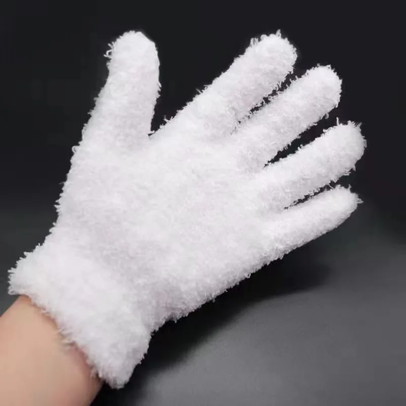 Guantes de Pulido de Pelo Superfino (Engrosados) - Doble Uso para Cultivo de Patina en Nueces, Diamantes y Aceitunas, Disponibles en Blanco y Gris