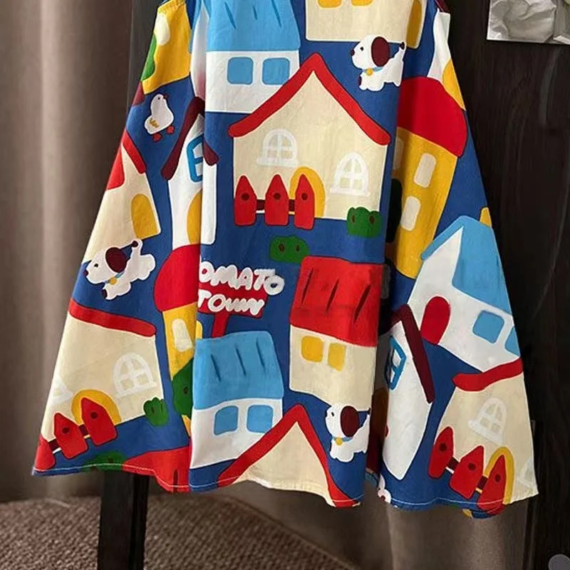 Vestidos sin mangas con estampado de dibujos animados para niñas, ropa sin mangas para niñas de 3 a 9 años, novedad de 2023