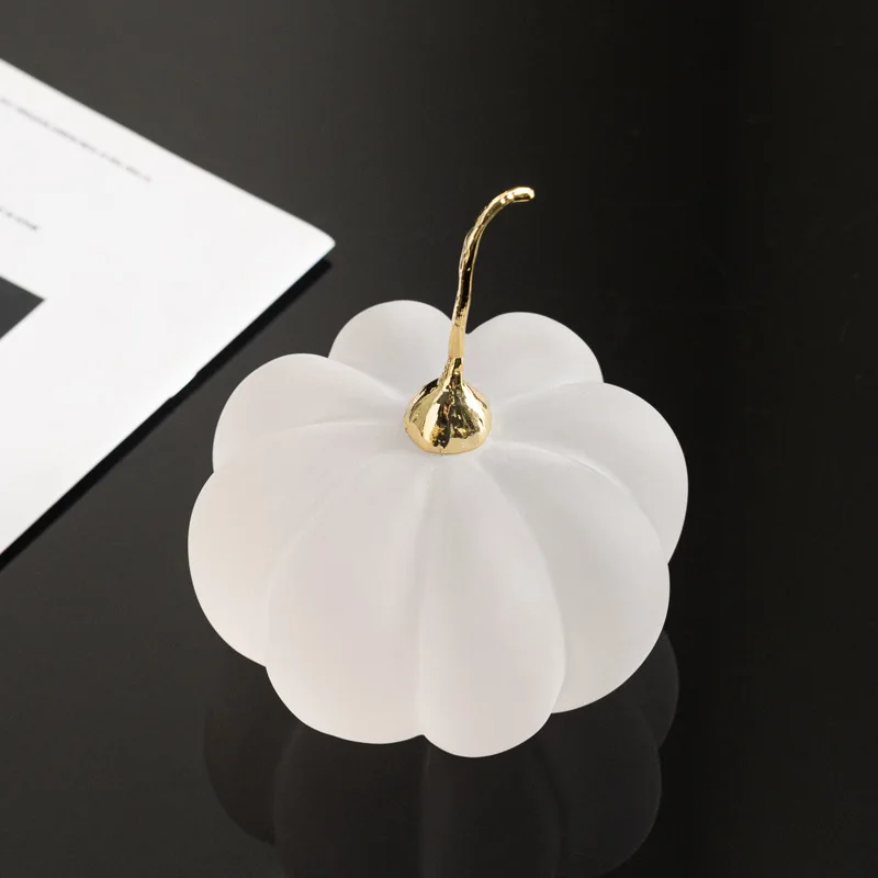 

Креативные изделия из смолы: Мраморная фигурка тыквы с прозрачным матовым покрытием, статуэтка тыквы, аксессуары для домашнего декора