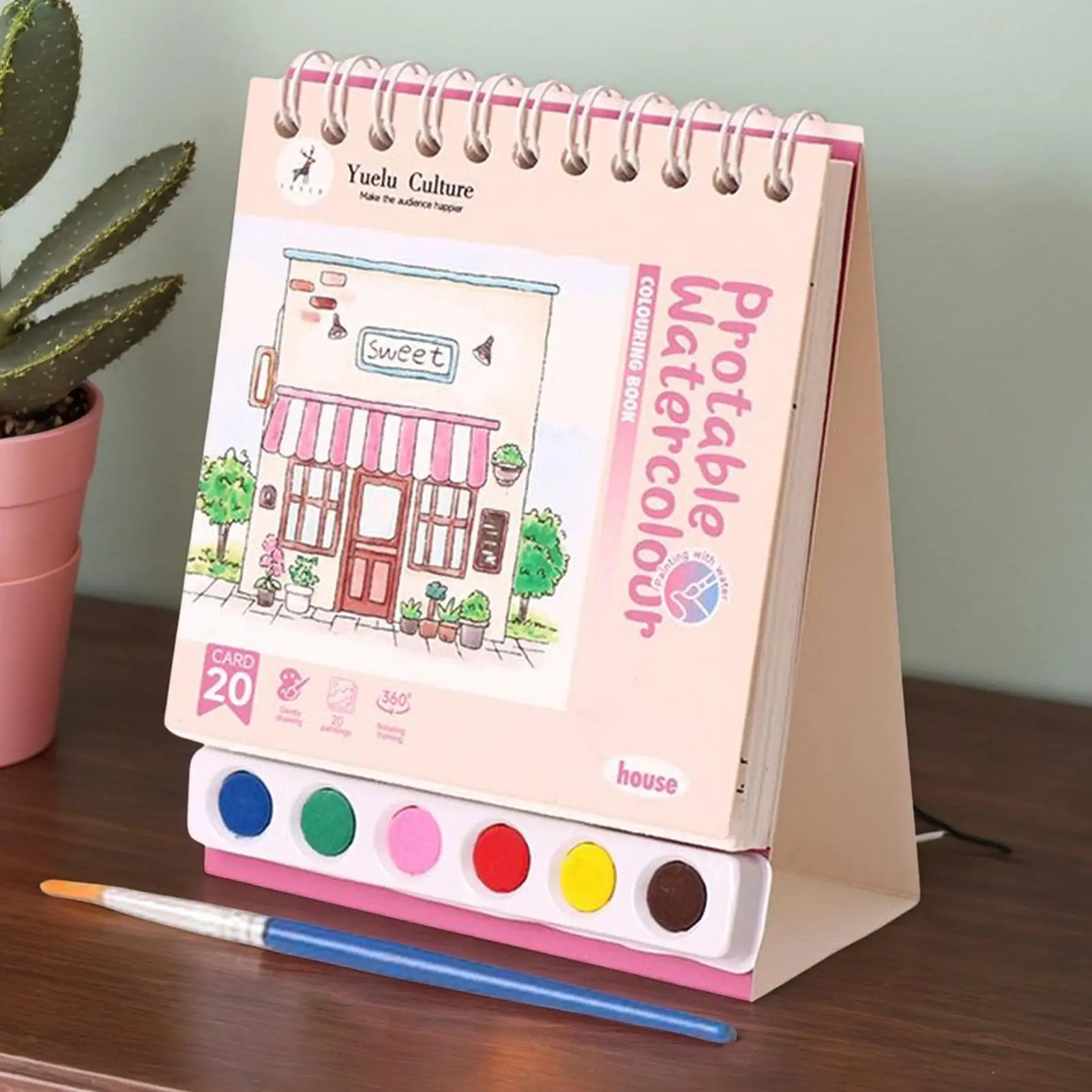 Libro da colorare ad acqua Libro di esercizi per acquerello riutilizzabile Set di colori Quaderno per schizzi di pittura adatto ai principianti Apprendimento educativo in età prescolare