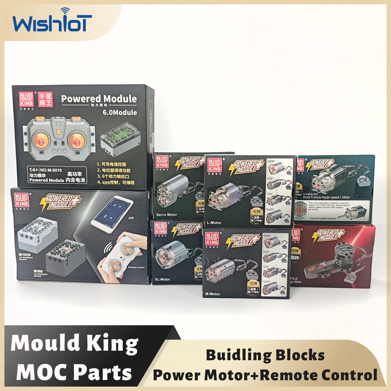 Mould King Technology Parts Power Motor M L XL Servo Motor 4.0 6.0 Remote Control for MOC Electric Building Blocks Modification