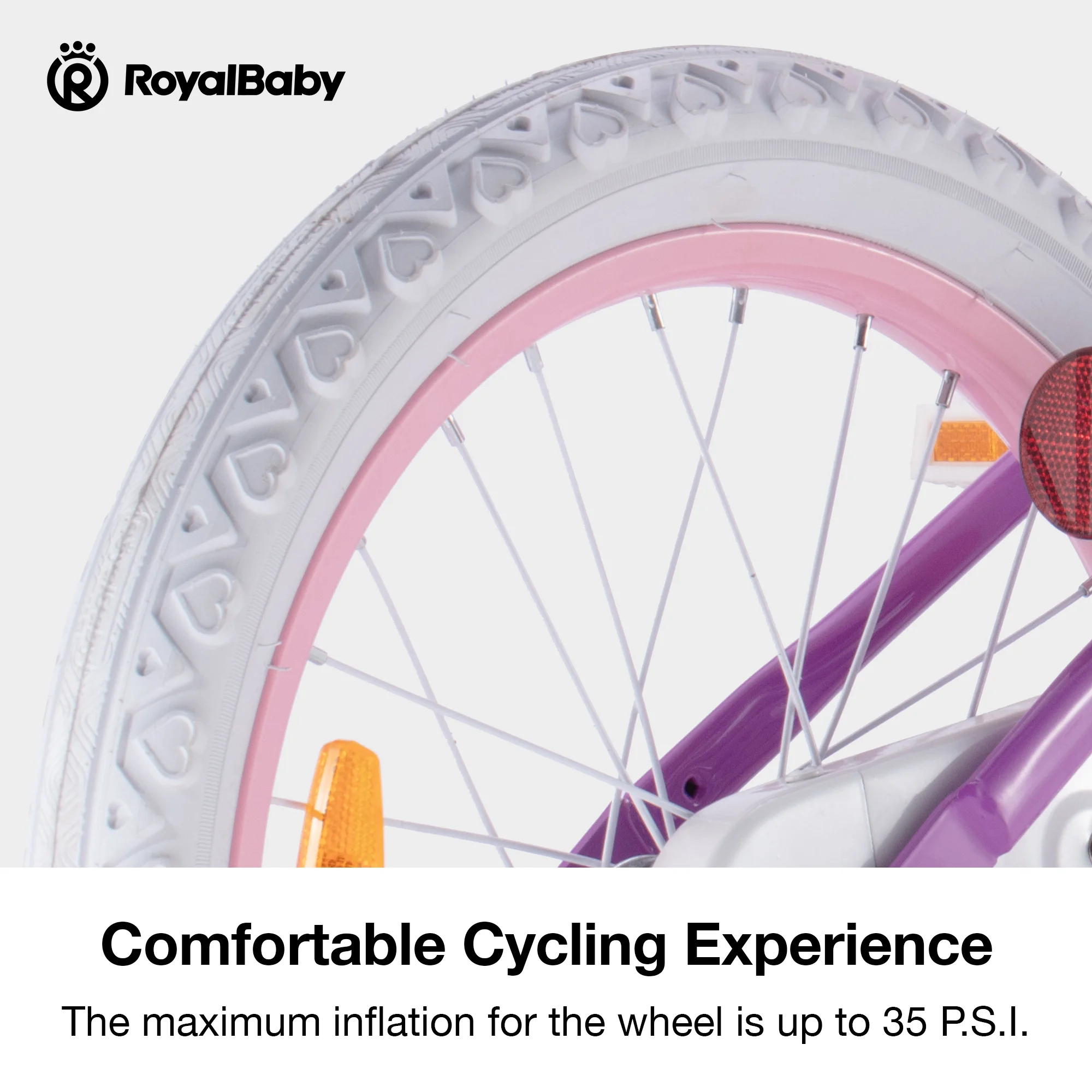 Pneu RoyalBaby Bike White Out 2.125' (convient pour Stargirl/Bunny)