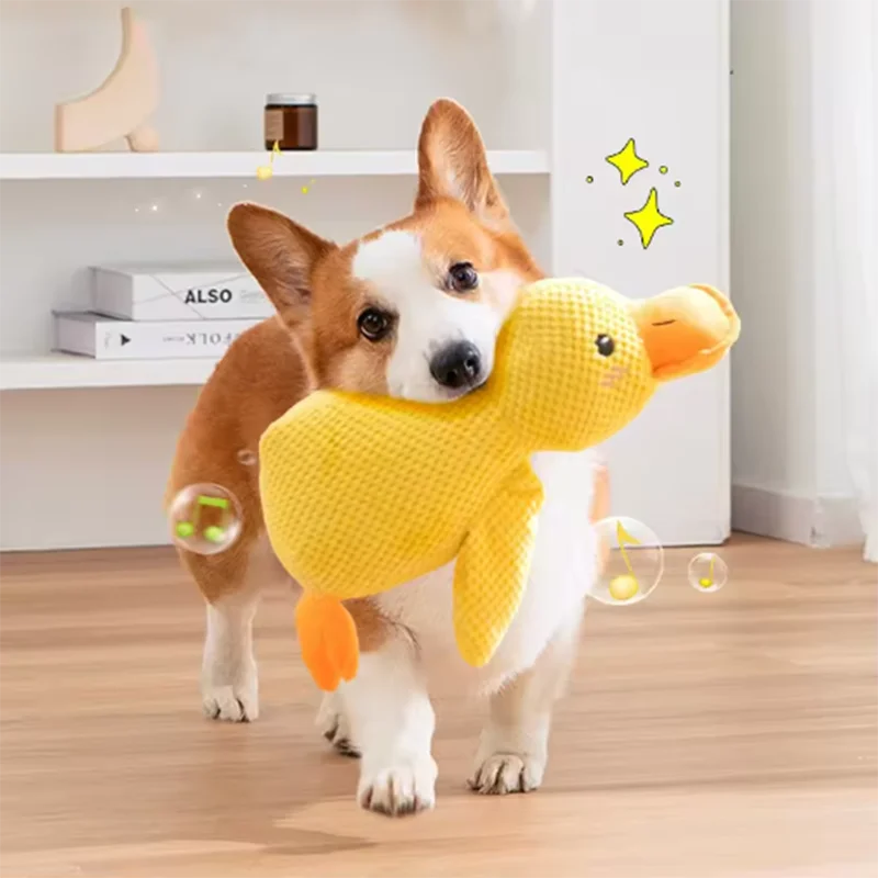 Cute Dog Toy Stomping Duck for Interactive Play