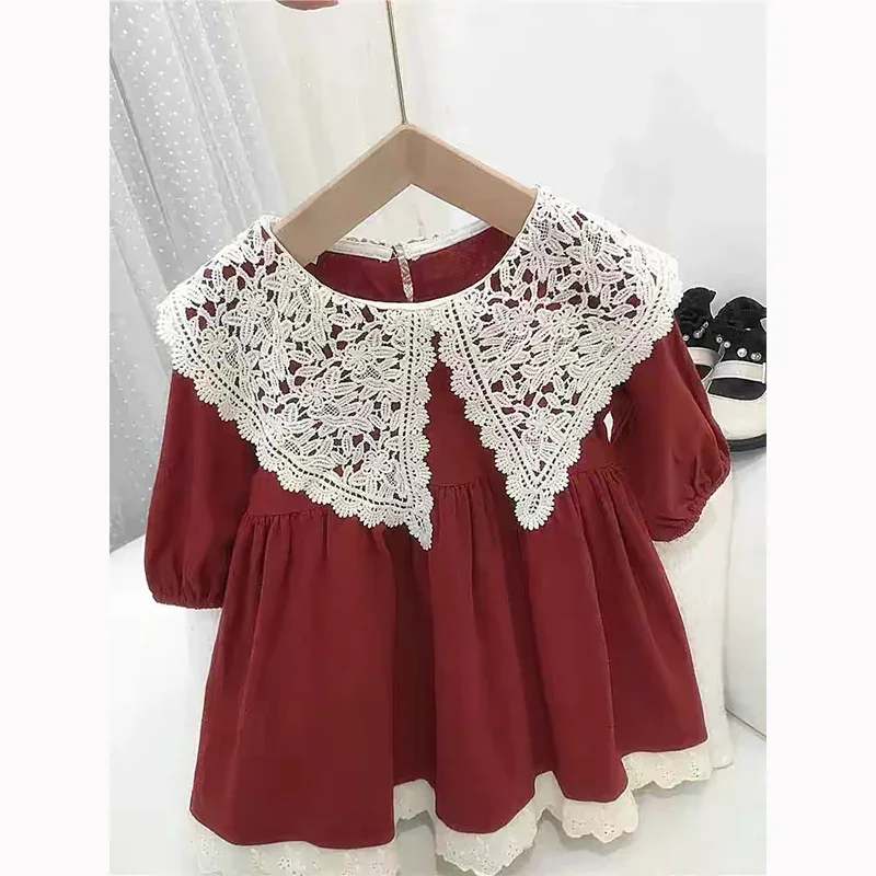

1-6Y Baby Girl Christmas Dress Fashion Autumn Dress Lace Princess Style Dress Comfortable Fabric Outgoing Party Wear Clothing