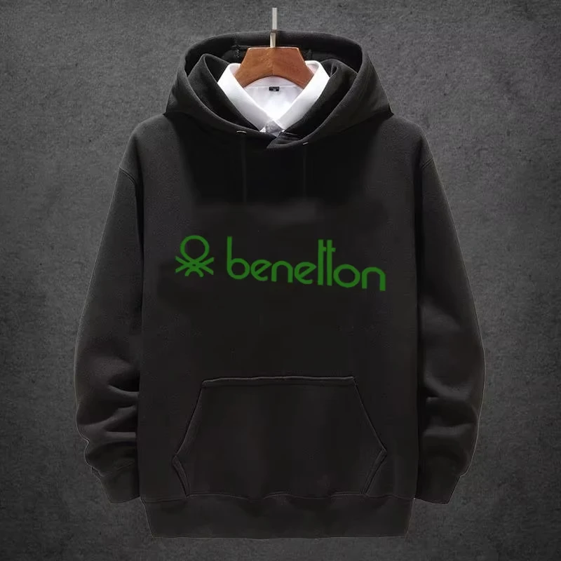 2025 nueva moda Benetton Logo estampado 330G sudadera con capucha de alta resistencia Casual Unisex schwanger kleidung ropa de maternidad
