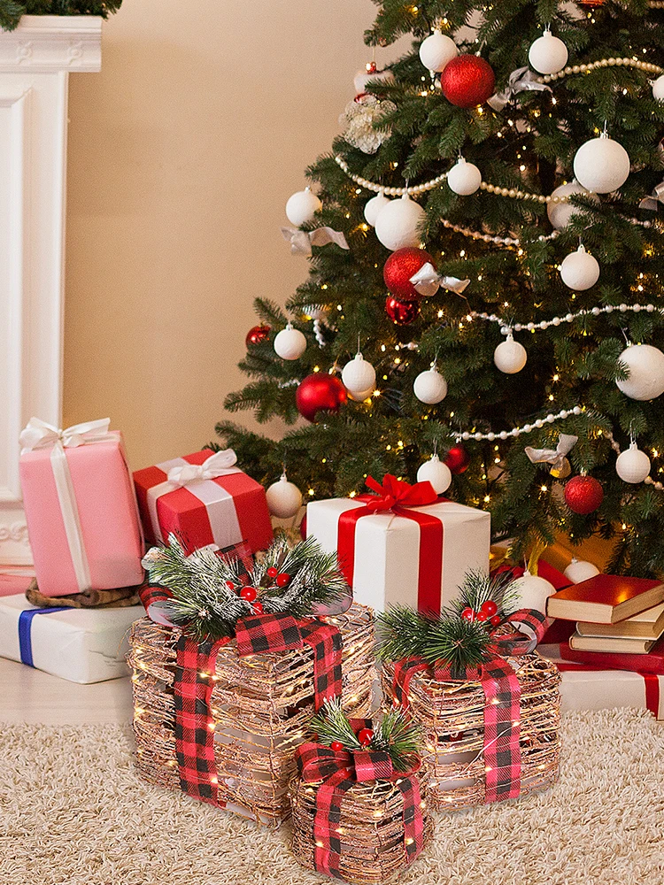 christmas decorations for home Xmas tree ornaments Christmas Decoration Gift Box Courtyard Decoration Window Decoration Props