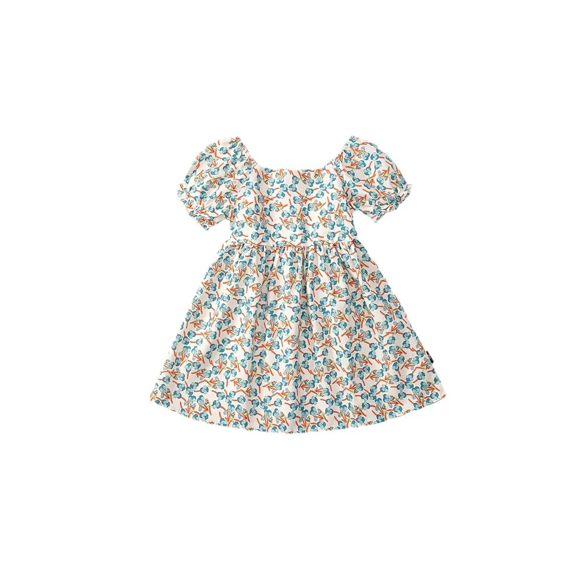 Children's Clothing Girls Floral Dress Summer New Baby Girl Baby Bubble Sleeve Short Sleeved Princess Dress Factory Direct Sales