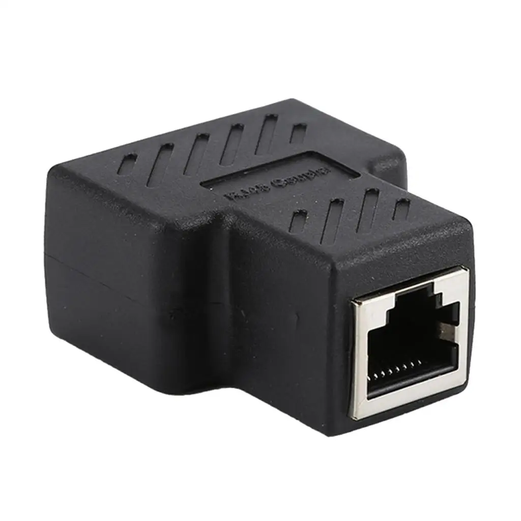 Adaptor pemisah 1 ke 2 Port Female CAT 5/CAT 6 konverter Ethernet