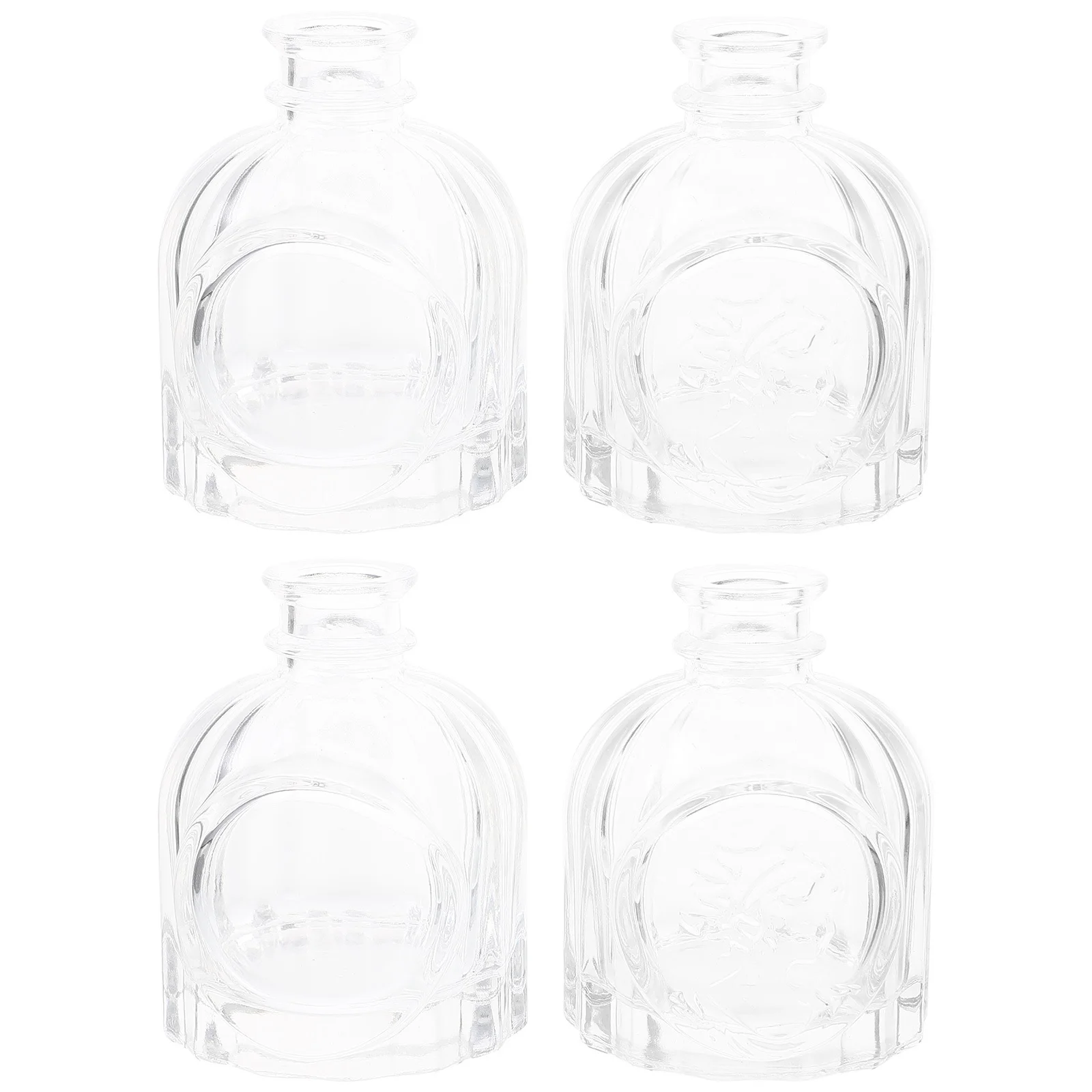 

4Pcs Glass Aroma Diffuser Bottles Transparent Small Empty Essential Oil Storage Containers Refillable Aromatherapy Decor