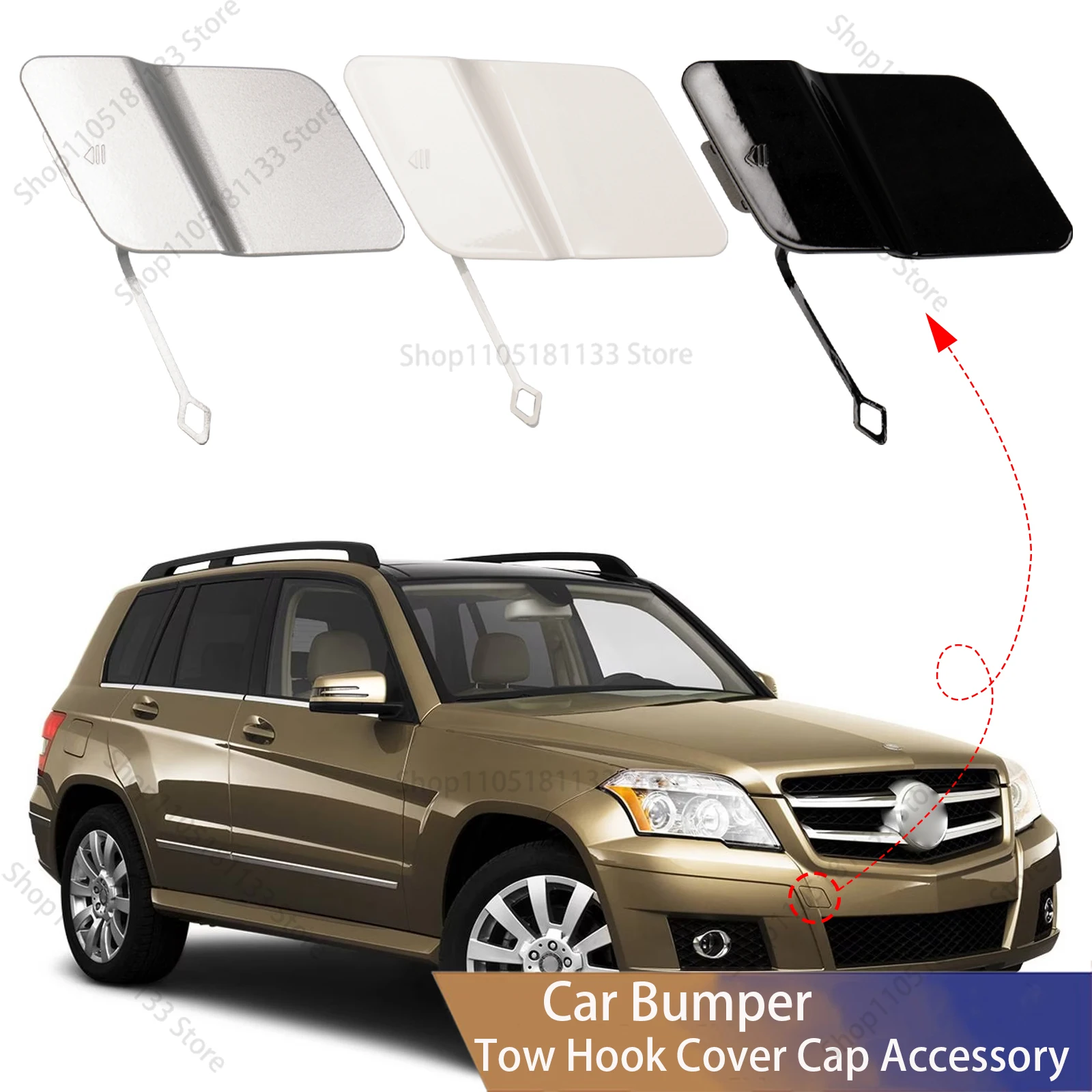 For Mercedes Benz GLK350 GLK300 GLK250 X204 Front Bumper Tow Hook Cover Direct Replacement for GLK Class 2008-2013 2048850224