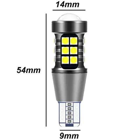 st T15 Signallampa W16W LED 921 912 Glödlampa 12V Superljus 3030 27SMD Bakljus LED Canbus Auto Backup Reservljus Vita 12V 8 best sales LED-indikatorlampa - №8