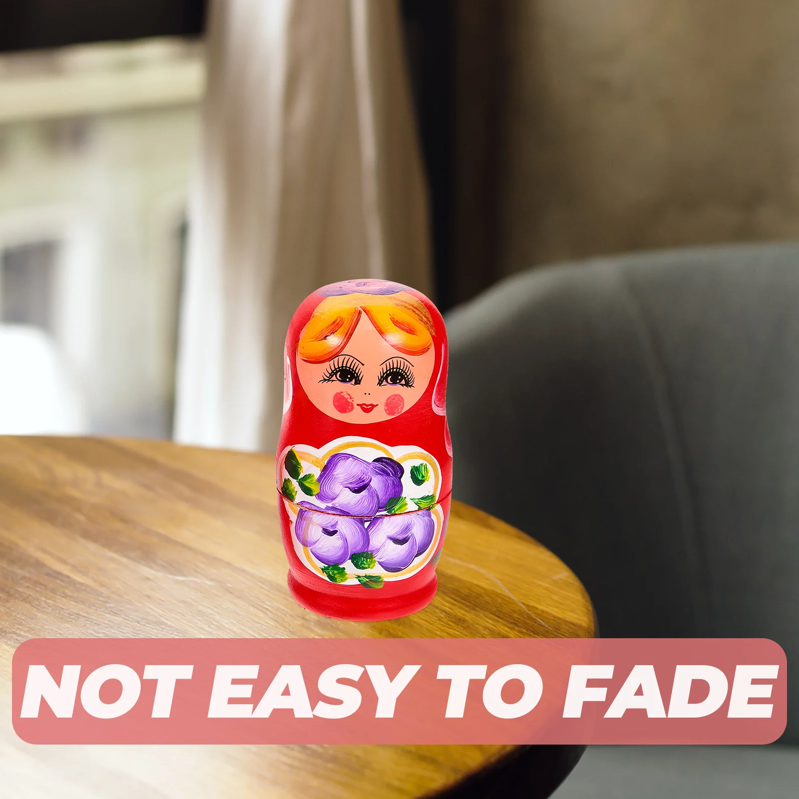 Kids Wooden Matryoshka Dolls Toys Red Color Painted Toys for Home Decor Russian wood toy matryoshka wooden toy