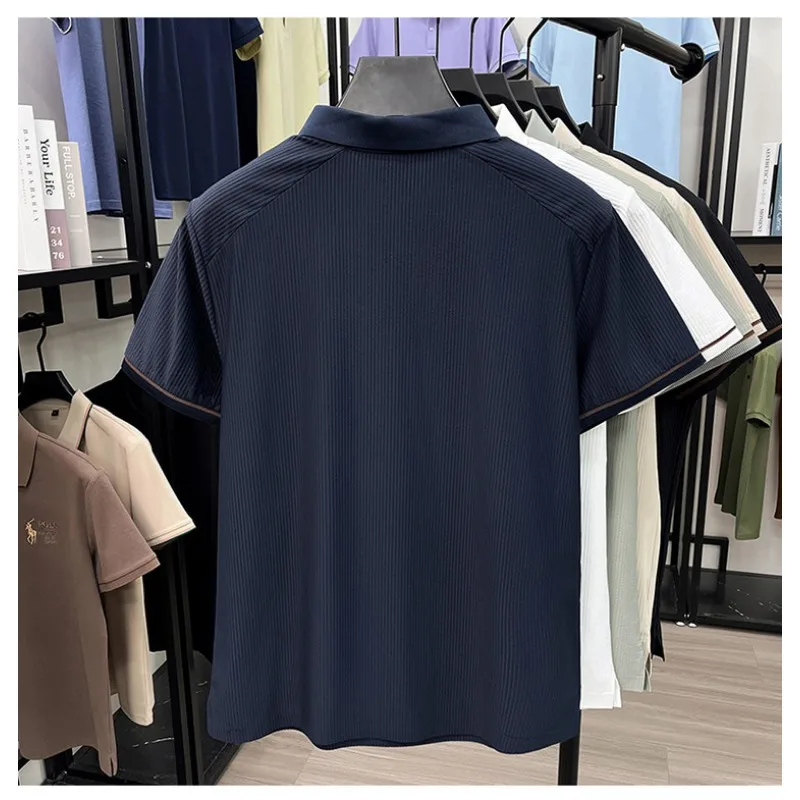 Men's Polo Shirts T-shirt Casual Summer Short Sleeve Half Zip Plain Top Solid Color Slim Fit Athletic Fashion