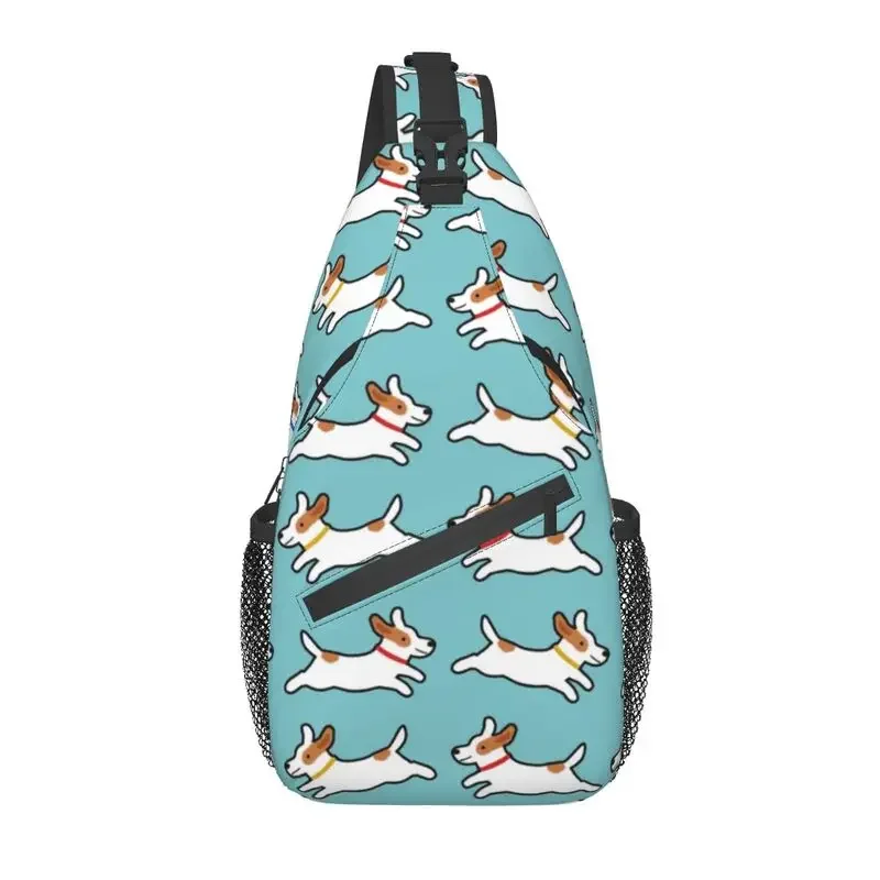 Custom Cute Jack Russell Terrier Running Dog Sling Bag for Men Fashion Shoulder Chest Crossbody Backpack Traveling Daypack