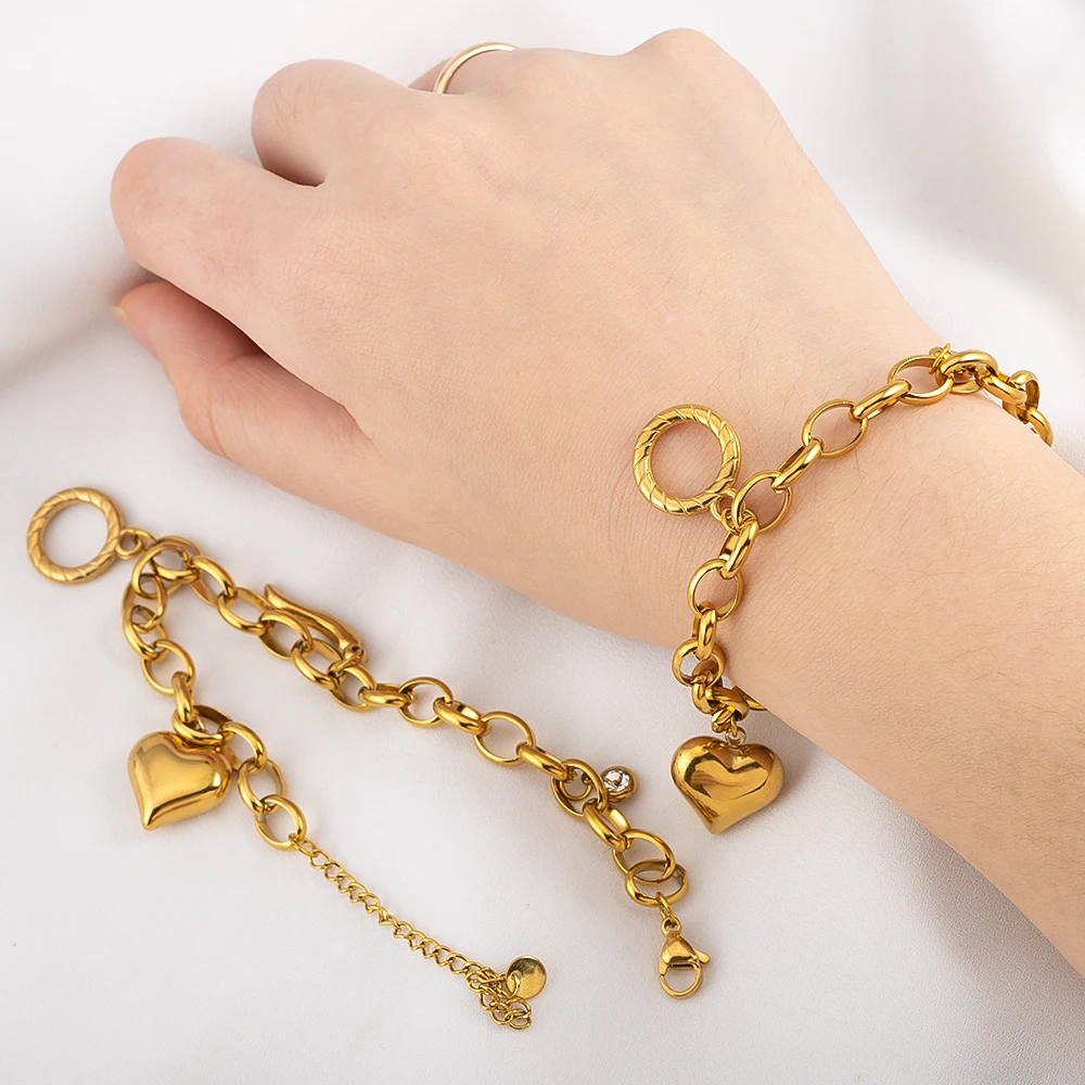 Hoge kwaliteit roestvrijstalen dikke kettingarmbandbasis met chilipeper hart hanger OT gesp karabijnsluiting sieraden maken