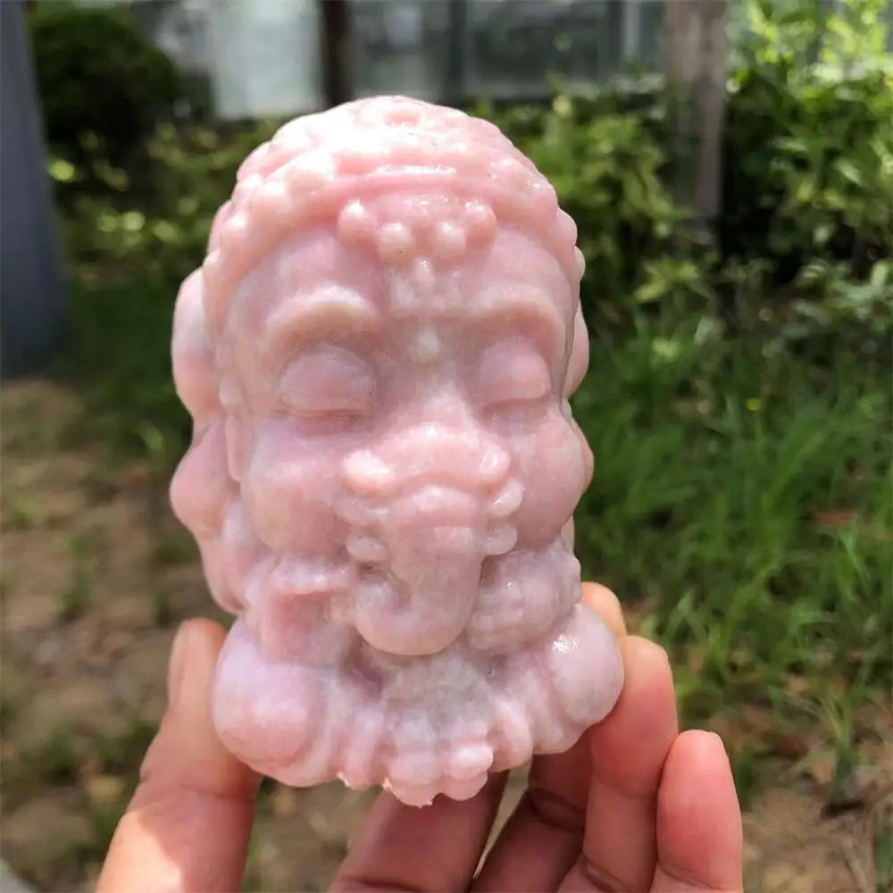 Pink Opal Ganesha Elephant Natural Quartz Energy Healing Polished Mineral Home Decor Ornament Animal Figurine