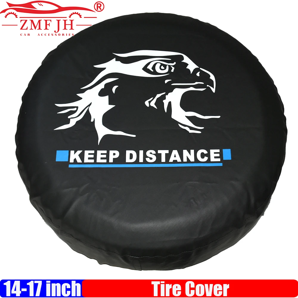 

ZMFJH 14" 15" 16" 17" Inch PVC Leather Spare Tire Cover Tyre Wheel Valve Cover Tire Cover Case Protector Bag Pouch For All Cars