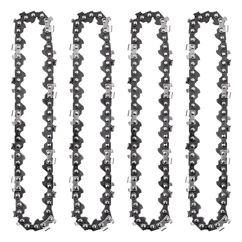 4Pcs Mini Chainsaw Chain 4 Inch Guide Saw Chain 1/4 LP Pitch, 28 Sections For Electric Protable Handheld Chain Saw Easy Install