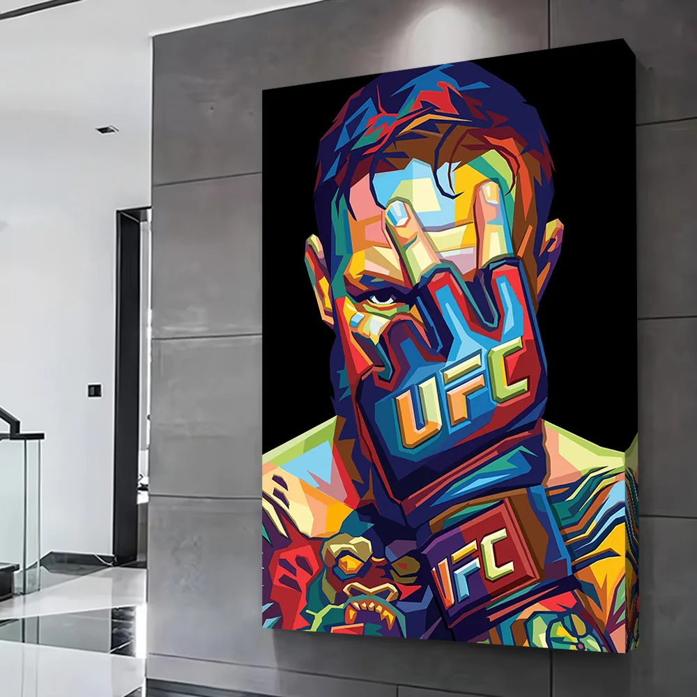 Boxer Fighter Pop Art Portrait Printing Poster Custom Pictures Wall Art Canvas Painting Gift for Decorative Paintings Wand Deko