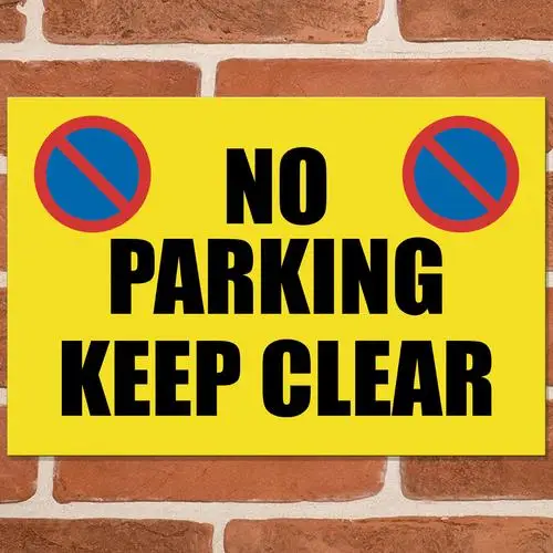 KEEP CLEAR (Yellow) Metal Signs Warning Car Park Garage No Parking Wall Plaque --Tin Sign