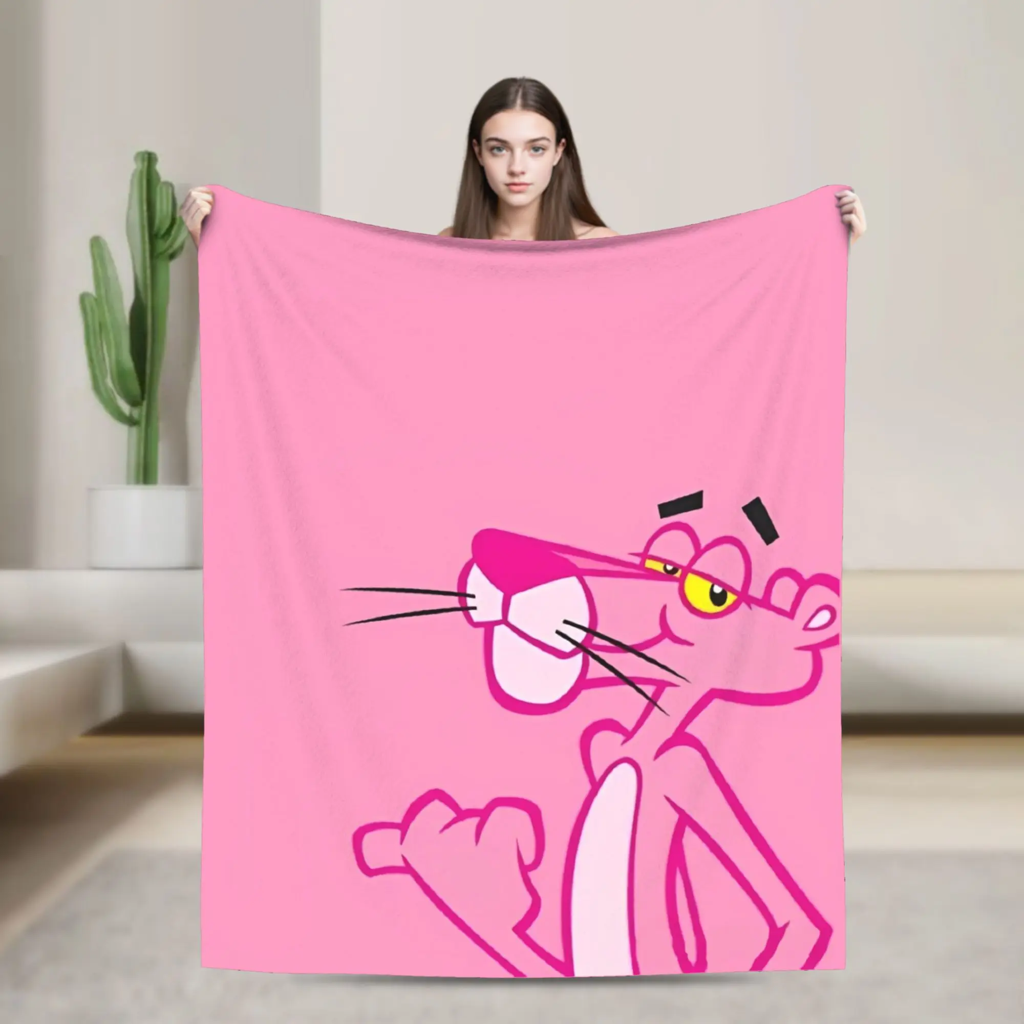 

P-Pink P-Panther Blankets Cartoon Flannel Vintage Soft Throw Blankets for Home Restaurant All Season,